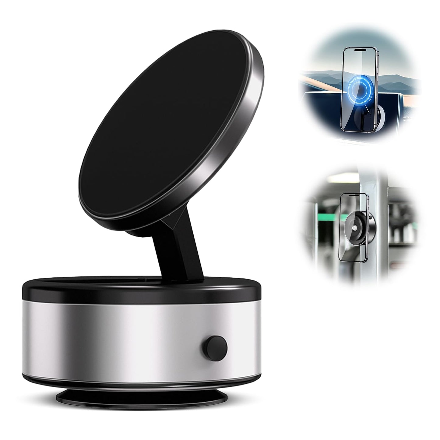 Vacuum magnetic phone holder